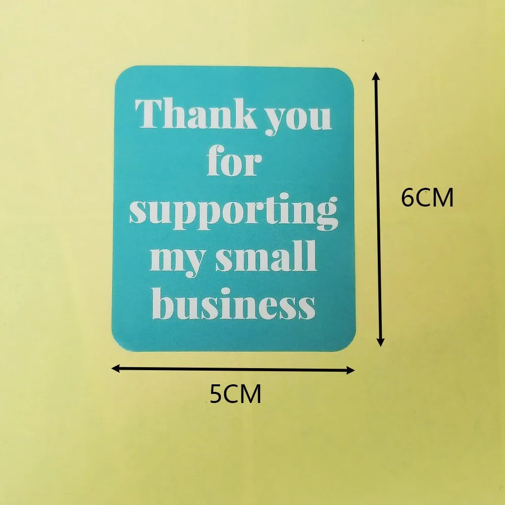40-100pcs Thank You for Supporting My Small Business Stickers Pink Blue Yellow Black Thank You Stickers for Package Decor (Online Order Only)