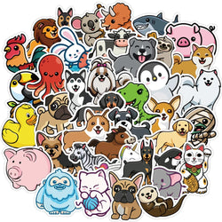 Kawaii Animal Cartoon Stickers for Skateboard, Fridge, Phone, Guitar, Motorcycle, Luggage - 10/30/50PCS (Online Order Only)