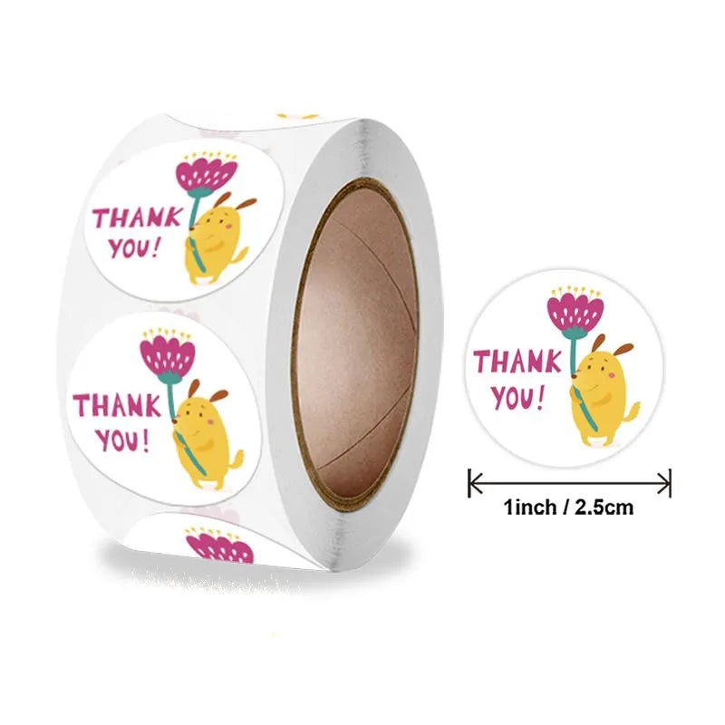 Round Sunflowe Stickers 500pcs Paper Adhesive Labels For Festival, Baby Shower Party Decorative Envelope Seal Gift Wrap (ONLINE ORDER ONLY)