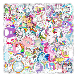 Unicorn Cartoon Stickers 10/30/50PCS Waterproof for Car Bike Luggage Phone Laptop (Online Order Only)