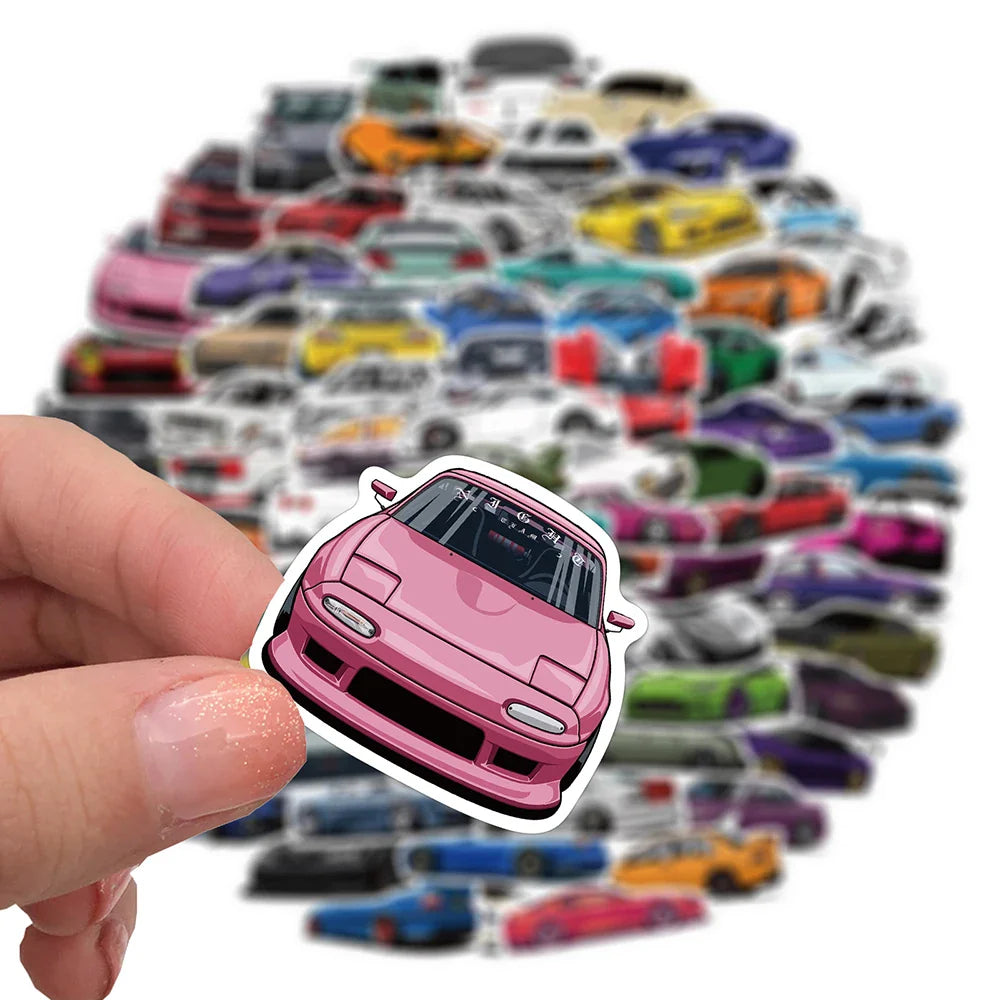 10/50/100PCS Retrofit Racing JDM Stickers Car Motorcycle Laptop Guitar Waterproof Graffiti Cool Sticker Decal Kid Classic Toys (ONLINE ORDER ONLY)
