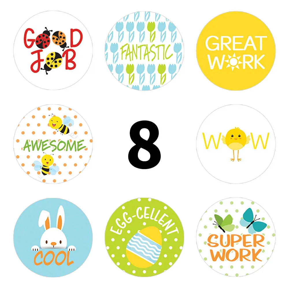 100-500pcs Cartoon Cute Animals Reward Stickers Teacher Motivational Kids Sticker School Student Encouragement Stationery (ONLINE ORDER ONLY)