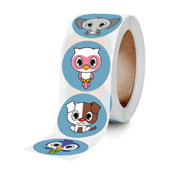 100-500pcs Animal Sticker Reward Sticker for Kids 1 inch Round Cartoon Sealing Labels for Teacher Supplies Encourage Cute Label (Online Order Only)