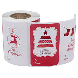 250pcs/roll Colored Christmas Stamp Design Kraft Seal Sticker Kraft Paper Material Stick DIY Multifunction Gift Sticker (ONLINE ORDER ONLY)