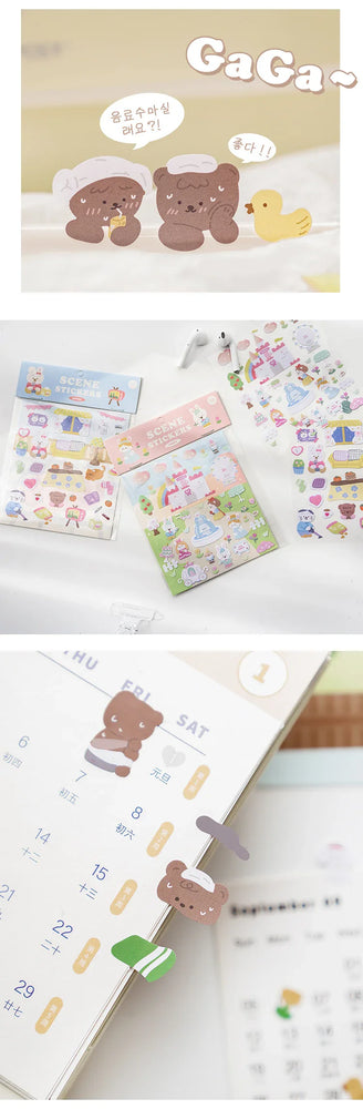 2Pcs Lovely Daily Series Stickers ins Hand Account Decoration Material Stickers Scrapbooking Stick Label Diary Album Stationery (ONLINE ORDER ONLY)