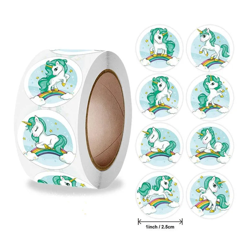 Unicorn Sticker Animal Reward Sticker Children Cute Pattern School Teacher Supplies 500pcs Inch Cute Encouragement Sticker (Online Order Only)