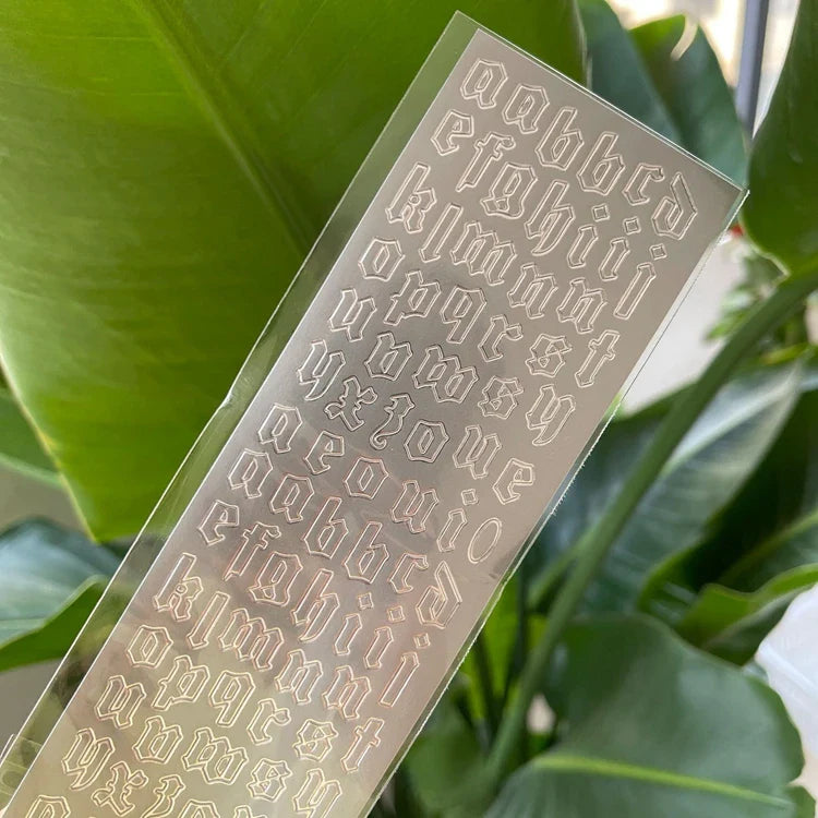 Stamping Gold Silver lrregular Letters Stickers Korea Ins Hand Account Photo Album DIY Deco Material Sticker Stationery (ONLINE ORDER ONLY)