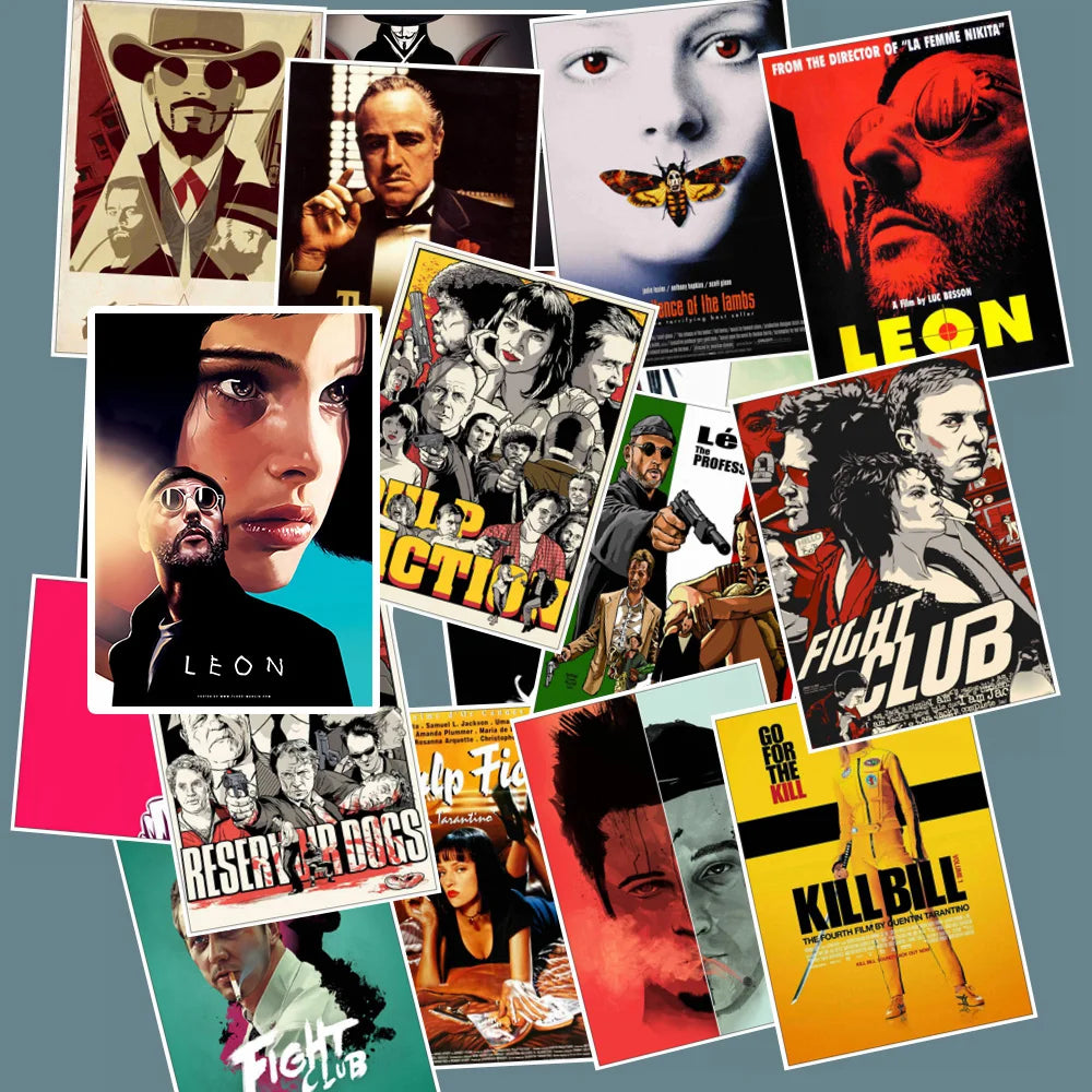 25pcs Classic Movie stickers For Luggage Laptop Art Painting Kill Bill Pulp Fiction Poster Stickers waterproof skateboard toy (Online Order Only)