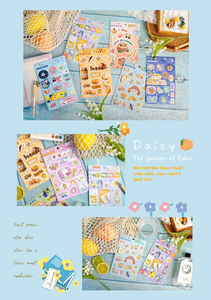 2Pcs Daydream Series Sticker Hand Account DIY Album Decoration Scrapbooking Stickers Kawaii Cartoon Stationery (ONLINE ORDER ONLY)
