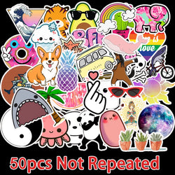 50 PCS/Pack VSCO Girl Stickers Waterproof Cool Stickers For Skateboard Laptop Suitcase Motorcycle Car Decal Toys For Children (Online Order Only)