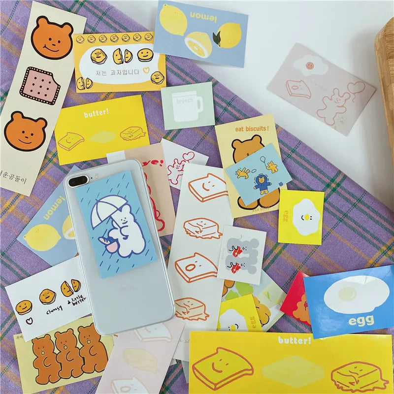 27Pcs/lot Korean ins Cute Biscuit Bear Decorative Sticker Kawaii Stationery Sticker Scrapbooking DIY Diary Album Stick Label (ONLINE ORDER ONLY)