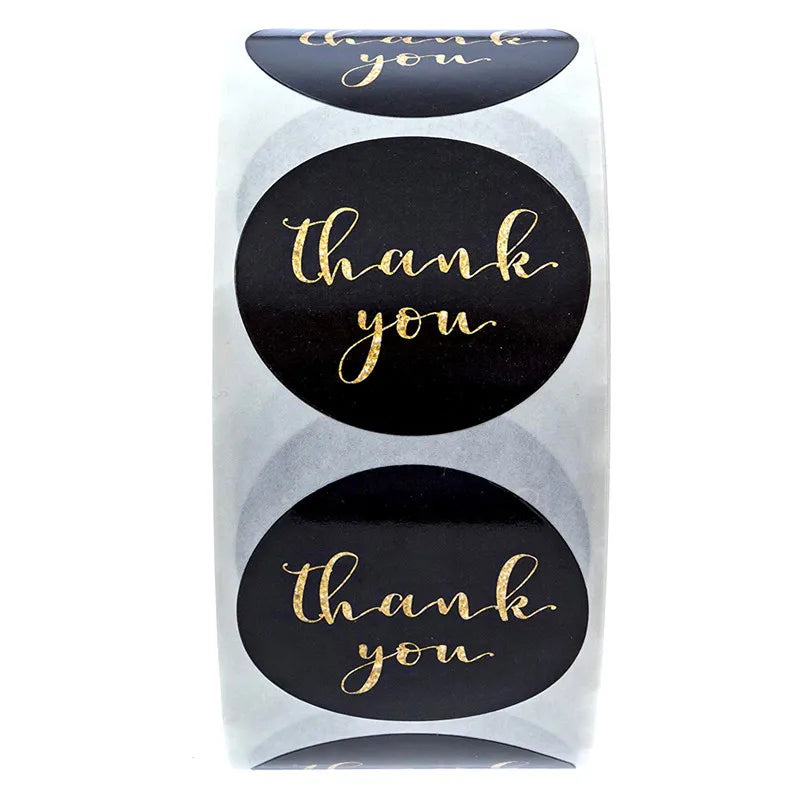 100-500pcs Round Clear Merry Christmas Stickers Thank You Card Box Package Label Sealing Stickers Wedding Decor Stationery (ONLINE ORDER ONLY)