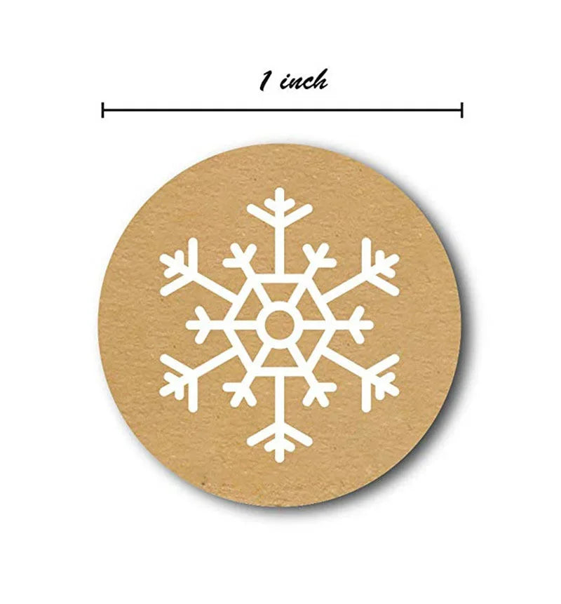 100-500pcs Round Christmas Stickers 6 Styles Snowflake Holiday Sticker Halloween Cute Lable For Scrapbooking Stationery Sticker (Online Order Only)