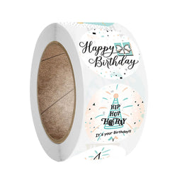100-500pcs Cute Happy Birthday Sticker Birthday Gift Decoration Label Sealing Balloon Cake Label Packaging Scrapbook Sticker (Online Order Only)