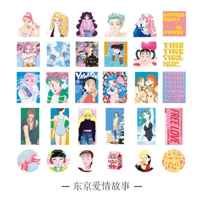 60Pcs/lot Retro Sweet Girl Stickers Scrapbooking Decorative Sticker DIY Diary Album Stick Label Kawaii Stationery (ONLINE ORDER ONLY)