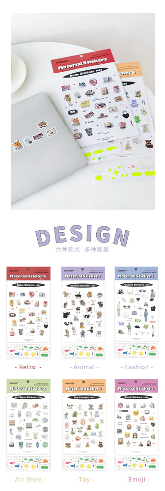 17Pcs Cute Animal Sticker ins DIY Decoration Ablum Diary Scrapbooking Journal Adhesive Sticker Stationery Art Crafts (ONLINE ORDER ONLY)