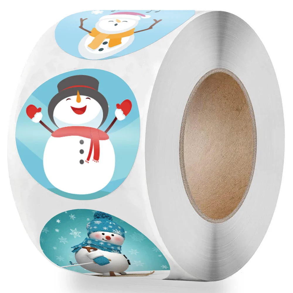 100-500Pcs White Merry Christmas Label Stickers for Card Gift Package Wrapping Festival Party Baking Small Business 1inch (Online Order Only)