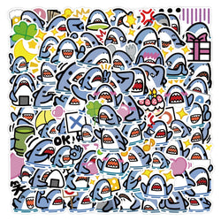 Cute Shark Stickers Pack: Laptop, Phone, Water Bottle, Waterproof Decals (Online Order Only)