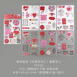 6 Sheets Enjoy Happy Time Series Stickers Scrapbooking Decorative Sticker Korean DIY Diary Album Stick Label Kawaii Stationery (ONLINE ORDER ONLY)