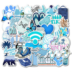 150pcs Pack Blue Pink Vsco Style Stickers For Skateboard Guitar WaterBottle Motorcycle Laptop Waterproof  kids Teens Sticker Toy (ONLINE ORDER ONLY)