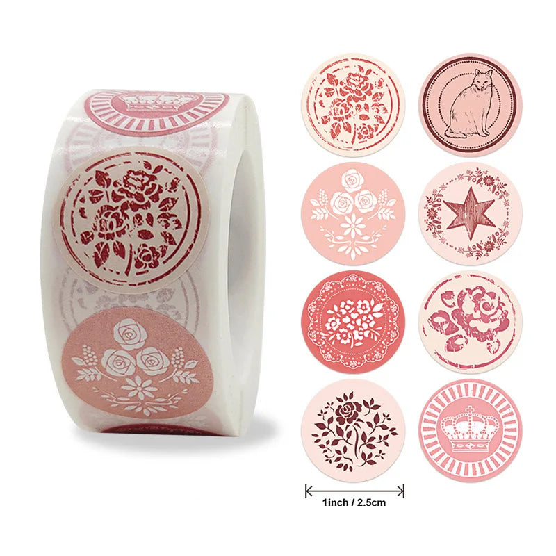 100-500pcs Envelope Seal Labels with 8 Flower Patterns Stickers Self Adhesive Sticker Labels for Party Decor,Birthday,Wedding (ONLINE ORDER ONLY)