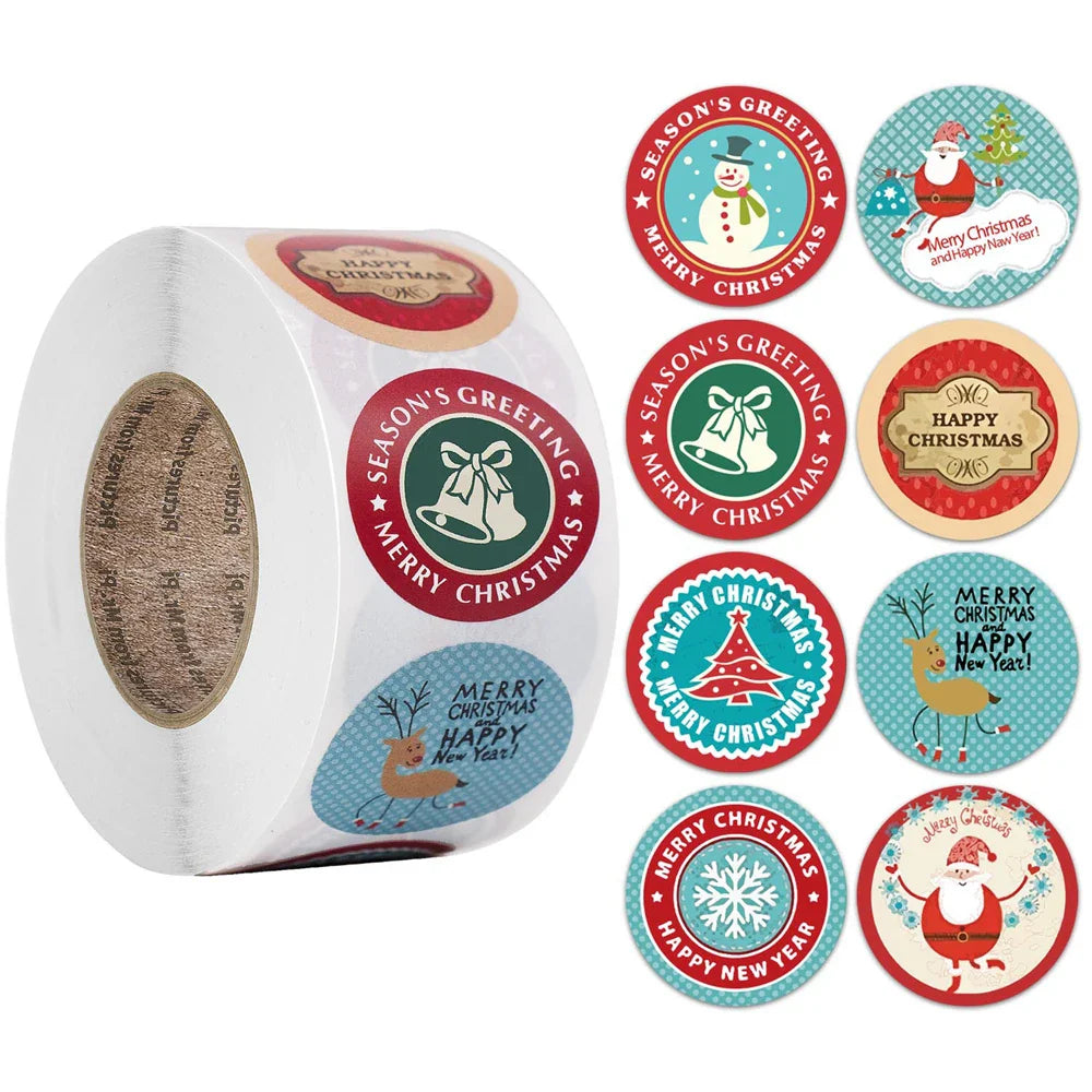 100-500pcs Merry Christmas Handmade Sticker Card Box Package Thank You Seal Label Wedding Party Supplies (Online Order Only)