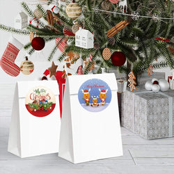 100-500Pcs Merry Christmas Sticker Christmas Party Holiday Decoration Gift Sealing Glue Baking Packaging Sticker Label 1inch (ONLINE ORDER ONLY)