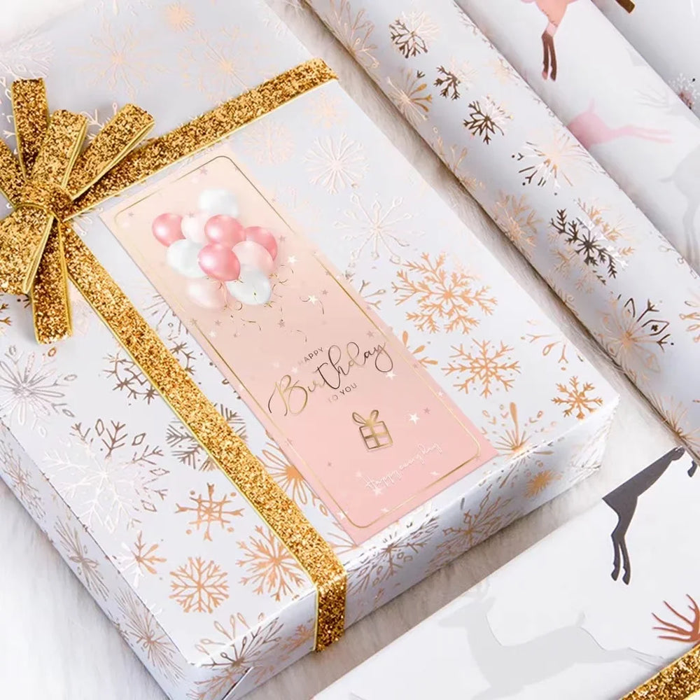 10-30pcs "Happy Birthday To You" Stickers 6*15cm Pink Blue Black Birthday Gift Package Decor Seal Labels Exquisite Stickers (Online Order Only)