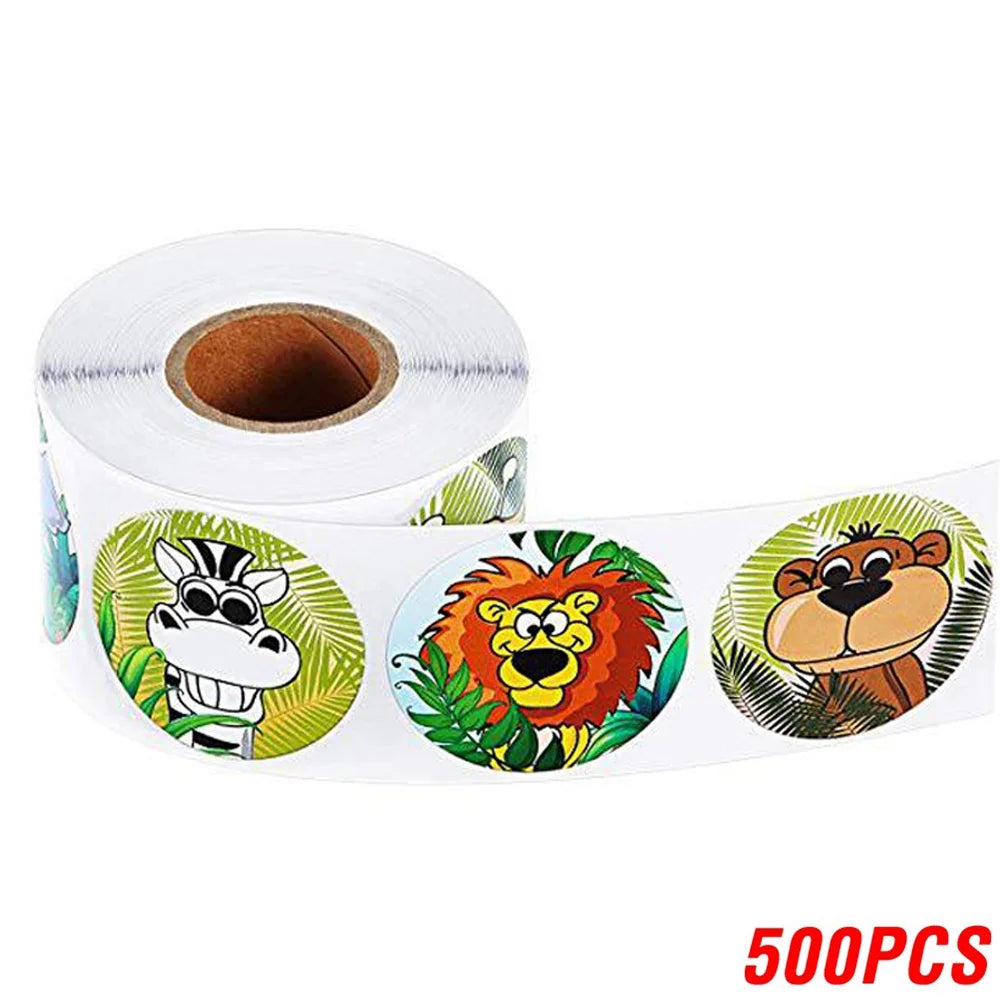 100-500pcs Spanish Reward Stickers Encouragement Sticker Roll For Kids Motivational Stickers With Cute Animals For Students (ONLINE ORDER ONLY)