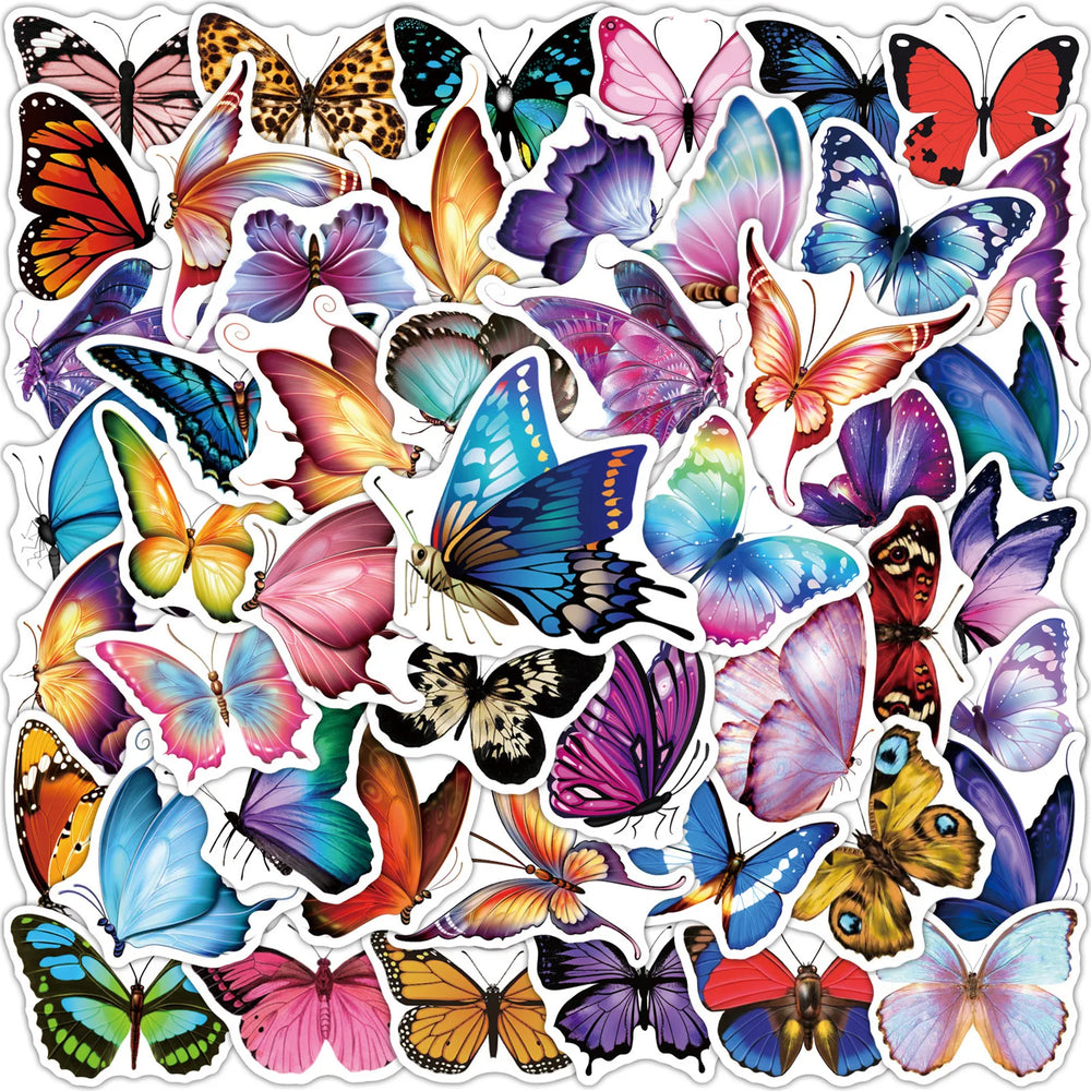 Colorful Butterfly Stickers Waterproof Decals for Fridge, Phone, Guitar, Motorcycle, Luggage (ONLINE ORDER ONLY)