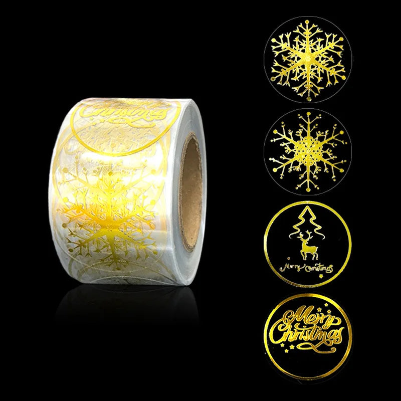 500Pcs Snowflake Transparent Stickers for Gifts, Christmas, Birthday, Wedding Decorations (ONLINE ORDER ONLY)