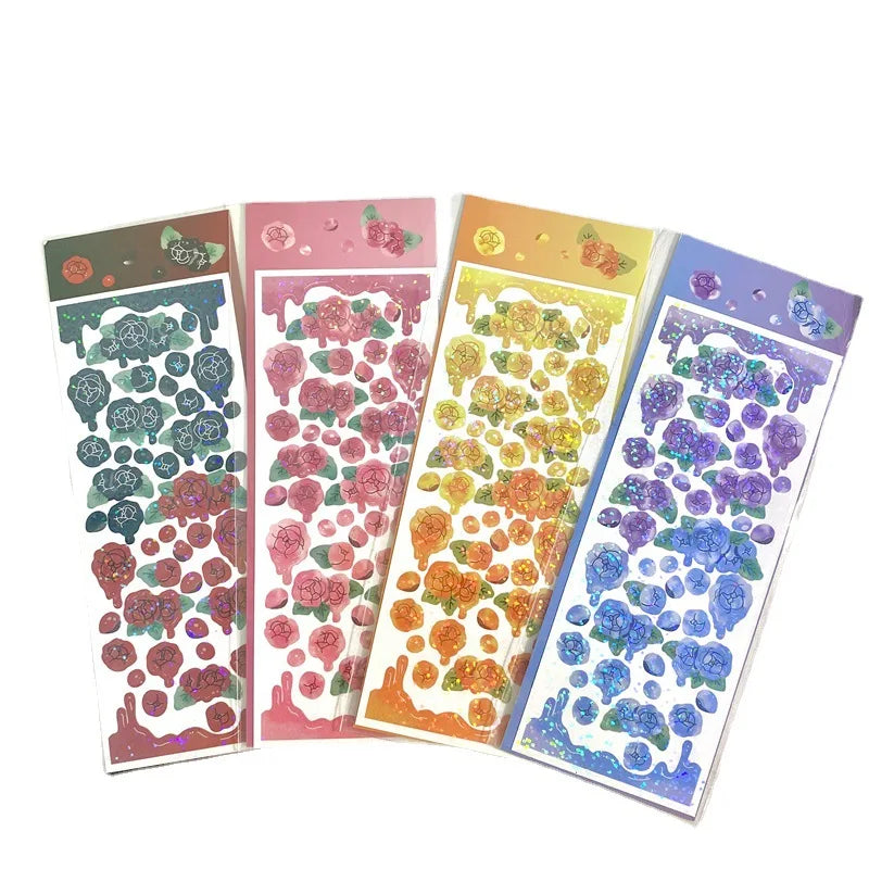 Ins Melting Rose Sticker Hand Account Scrapbooking Decorative Sticker DIY Diary Album Stick Label Korean Stationery (ONLINE ORDER ONLY)