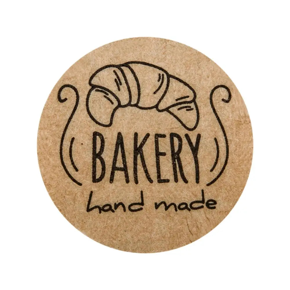 100-500pcs Kraft Paper Hand Made Stickers "bakery" Scrapbooking For Cookie Boxes Seal Labels Sticker Cute Stationery (Online Order Only)
