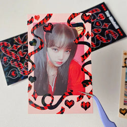 Korean Ins Checkerboard Lattice Ribbon Sticker Idol Card Hand Account DIY Diary Decoration Stickers Creative Stationery (ONLINE ORDER ONLY)