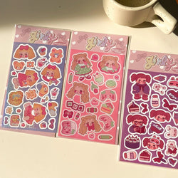 Cute Little Girl Laser Sticker Hand Account Material Decoration Stickers Korean DIY Diary Album Stick Label Kawaii Stationery (ONLINE ORDER ONLY)