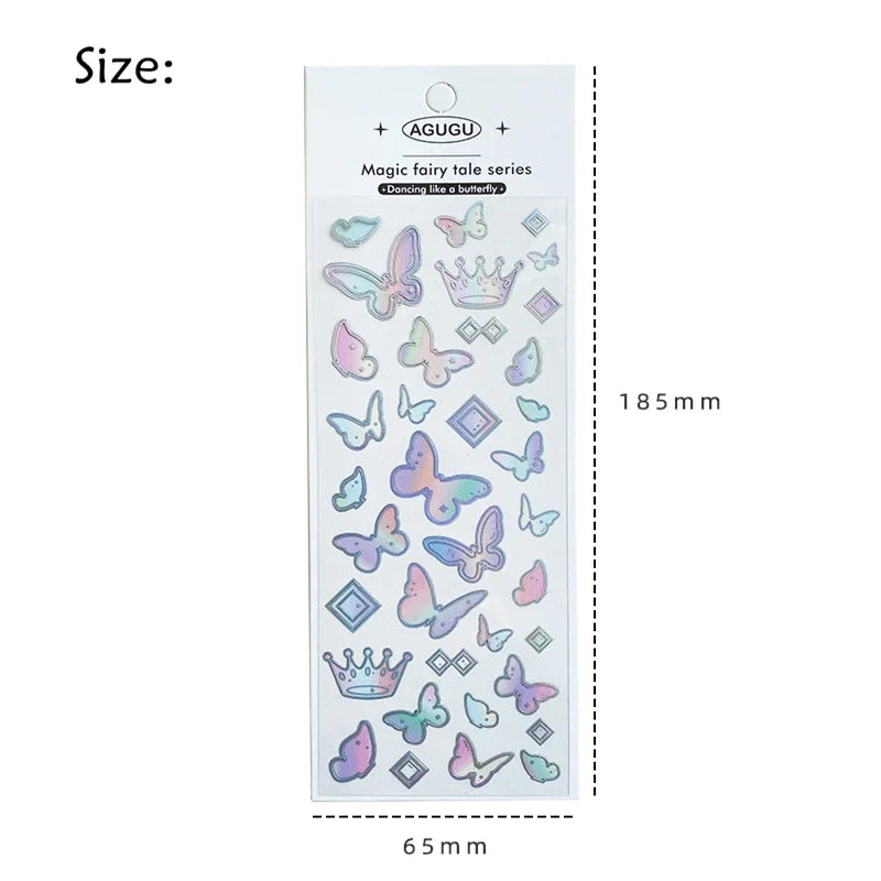 Cute Bubble Whale Bronzing Silver Sticker Aesthetics Decorative Scrapbooking Stickers School Supplies Diary Material Stickers (Online Order Only)