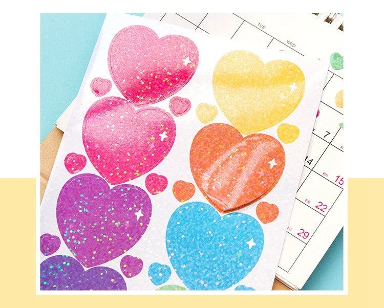 4 Sheets Color Collection Series Laser Sticker Ins Scrapbooking Decorative Sticker DIY Diary Album Stick Label Kawaii Stationery (ONLINE ORDER ONLY)