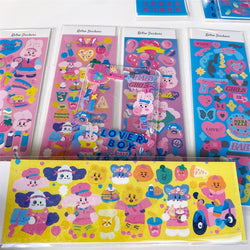Cute Rabbit Laser Sticker Letters Decorative Stickers Idol Card Making Scrapbooking Journal Photo Album Stick Label Stationery (Online Order Only)