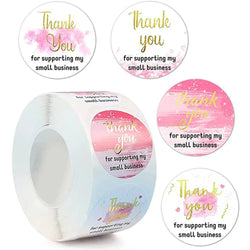 500Pcs/roll Round Labels Thank You Sticker Kraft Paper Dragees Candy Flower Garland Gift Box Cupcake Packaging Wedding Stickers (ONLINE ORDER ONLY)