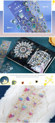 2Pcs Romantic Bronzing Silver Sticker Moonlight Scrapbooking Decorative Stickers Craft Photo Album DIY Aesthetics Stick Label (ONLINE ORDER ONLY)