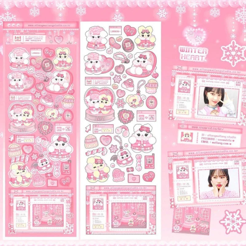 1pcs Kawaii Animals Laser Stickers Scrapbooking Decorative Cute Sticker Korean DIY Diary Album Stick Label School Stationery (Online Order Only)