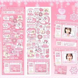 1pcs Kawaii Animals Laser Stickers Scrapbooking Decorative Cute Sticker Korean DIY Diary Album Stick Label School Stationery (Online Order Only)