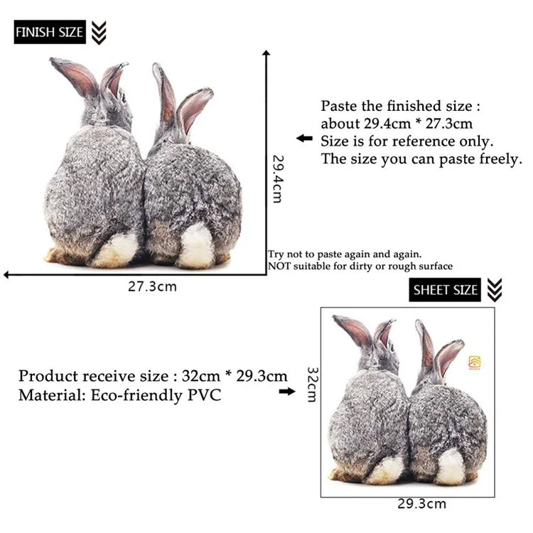 Cute Animal Wall Stickers: Rabbits, Fox, Bird - Kids Room Decor, Removable Decals (Online Order Only)