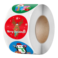 100-500Pcs Merry Christmas Sticker Christmas Party Holiday Decoration Gift Sealing Glue Baking Packaging Sticker Label 1inch (ONLINE ORDER ONLY)