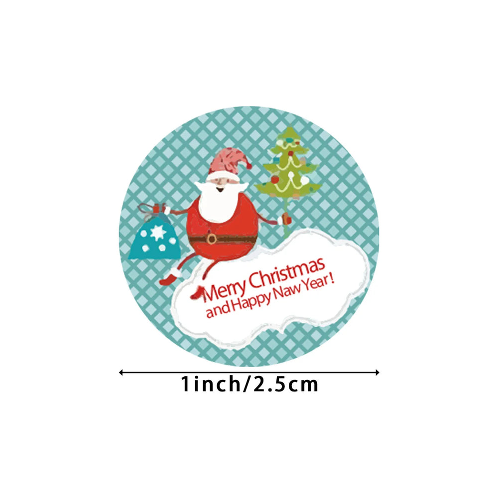 100-500Pcs Merry Christmas Santa Claus Sticker 1inch Decor DIY Wrapping Gift Decoration Xmas Kids Thank You Seal Label (ONLINE ORDER ONLY)