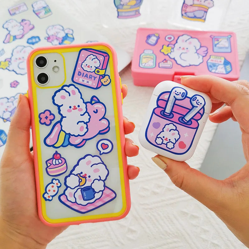 5/10Pc Cute Bear Lollipop Girl Stickers Set Scrapbooking Decorative Sticker Korean DIY Diary Album Stick Label Kawaii Stationery (ONLINE ORDER ONLY)