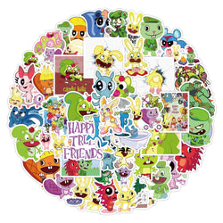 10/30/50pcs   New Happy Tree Friends Graffiti Stickers Cool Helmet Classic Window Wall Water Cup Trolley Popular Luggage Compart (ONLINE ORDER ONLY)