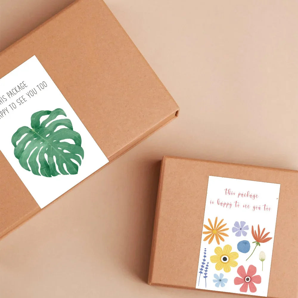 150pcs This package is happy to see you too stickers 5*8 cm Thank you labels stickers for small business package decor stickers (Online Order Only)