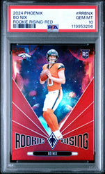 Graded 2024 Panini Phoenix Bo Nix #RRBNX Rookie Rising Red /99 Rookie RC Football Card PSA 10 Gem Mint (ONLINE ORDER ONLY)