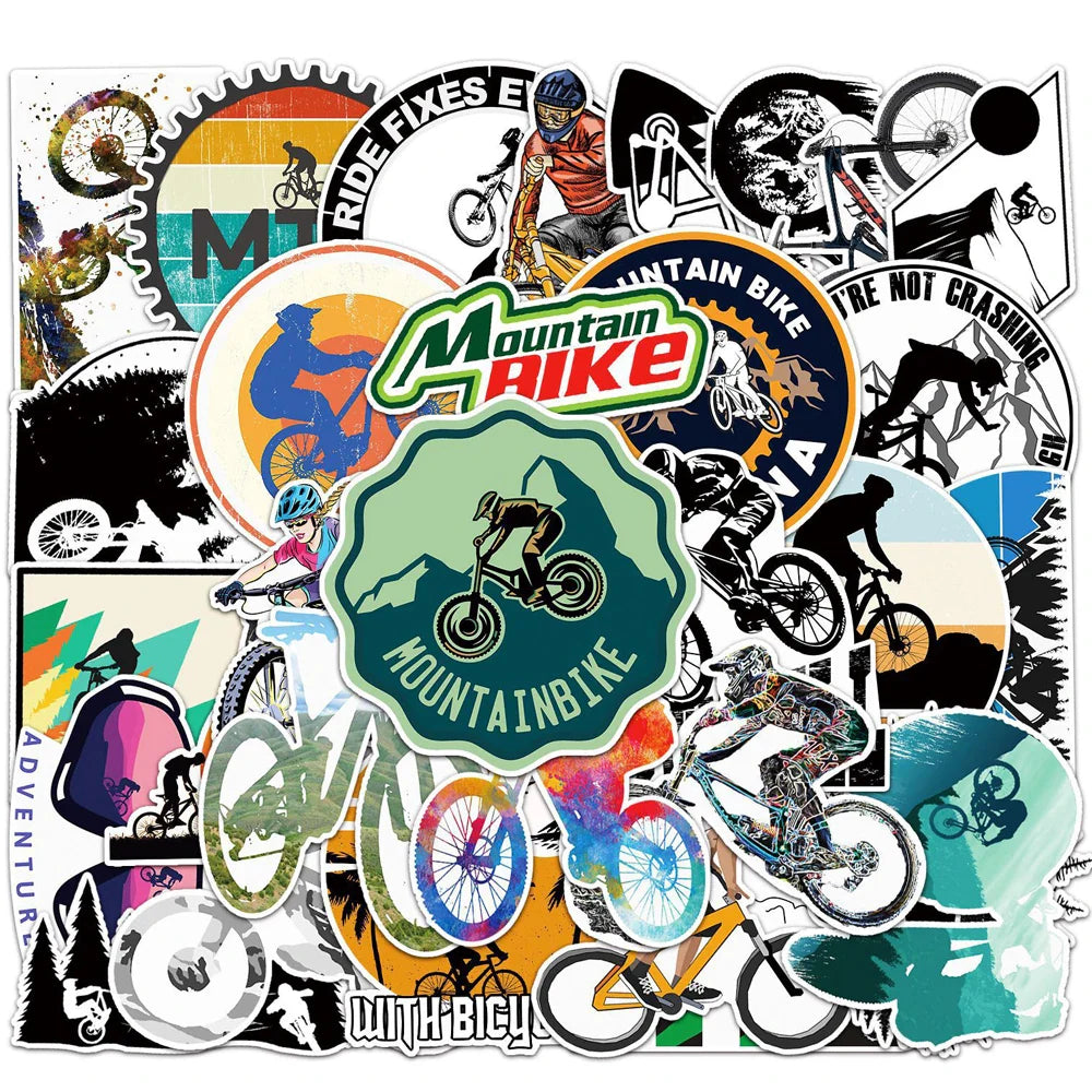 10/30/50PCS Mountain Bike MTB Graffiti Stickers Bicycle Car Laptop Skateboard Phone Motorcycle Guitar Cool Decals Kid Sticker (ONLINE ORDER ONLY)